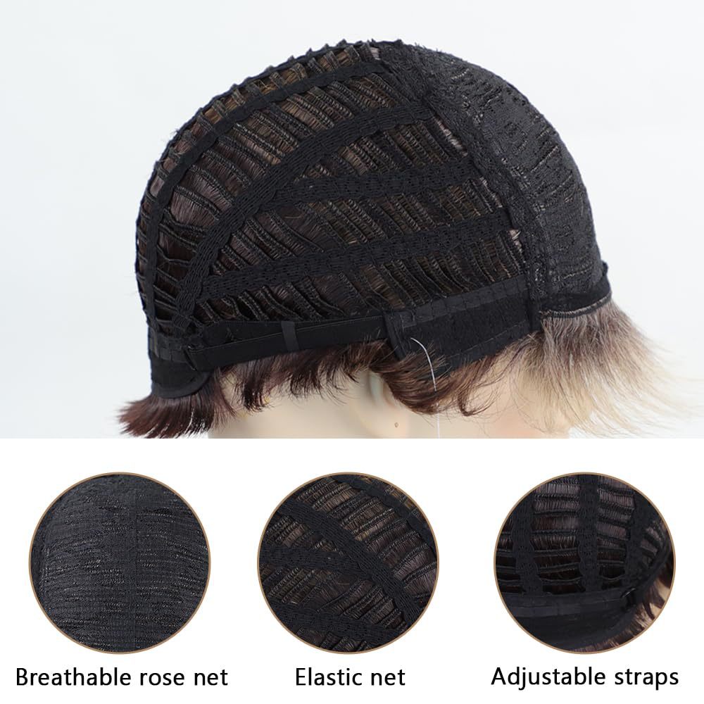 Women's Gradient Color Fashion Synthetic Wigs Rose Wig Short Straight Hair
