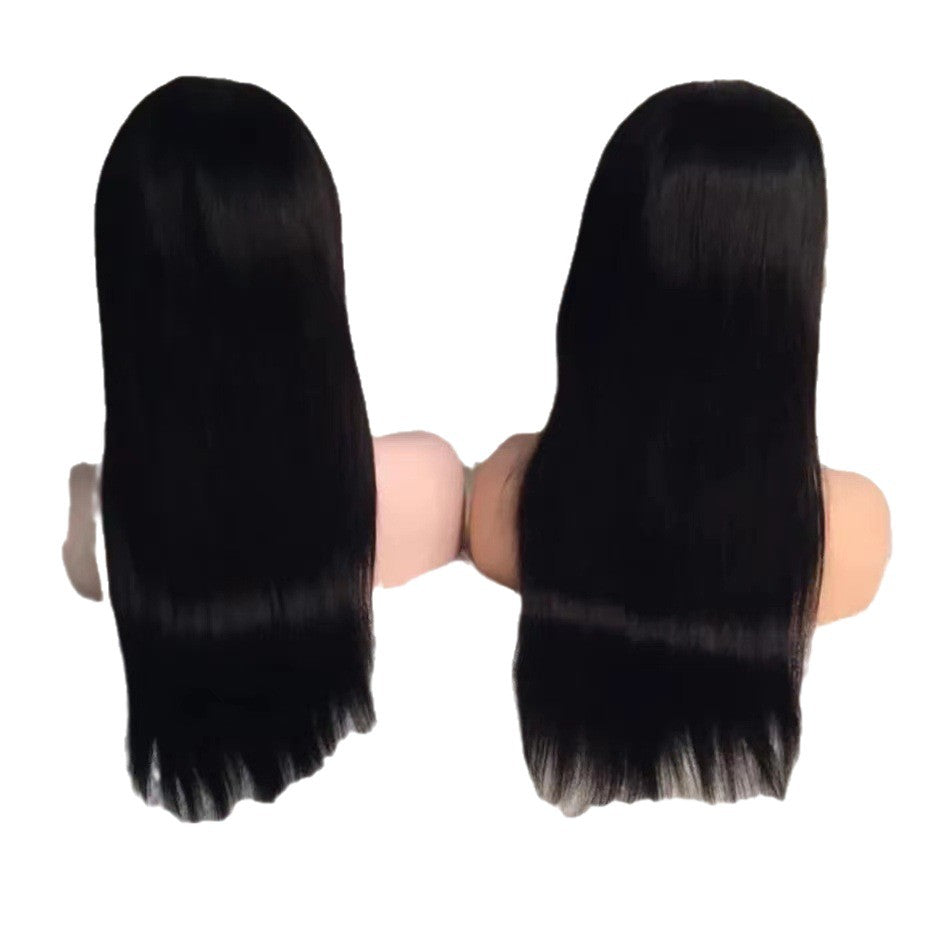 Women's Mid-length Hair Fiber Front Lace Head Long Straight Wig