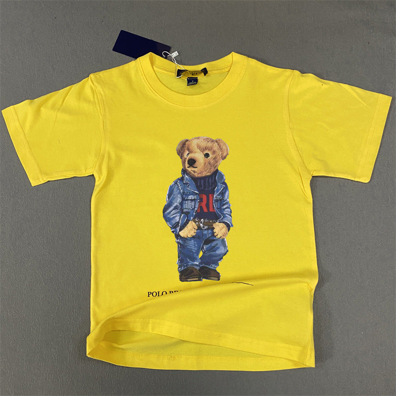 Children's Casual Cotton Denim Suit Bear Boys Clothing Children's T-shirt