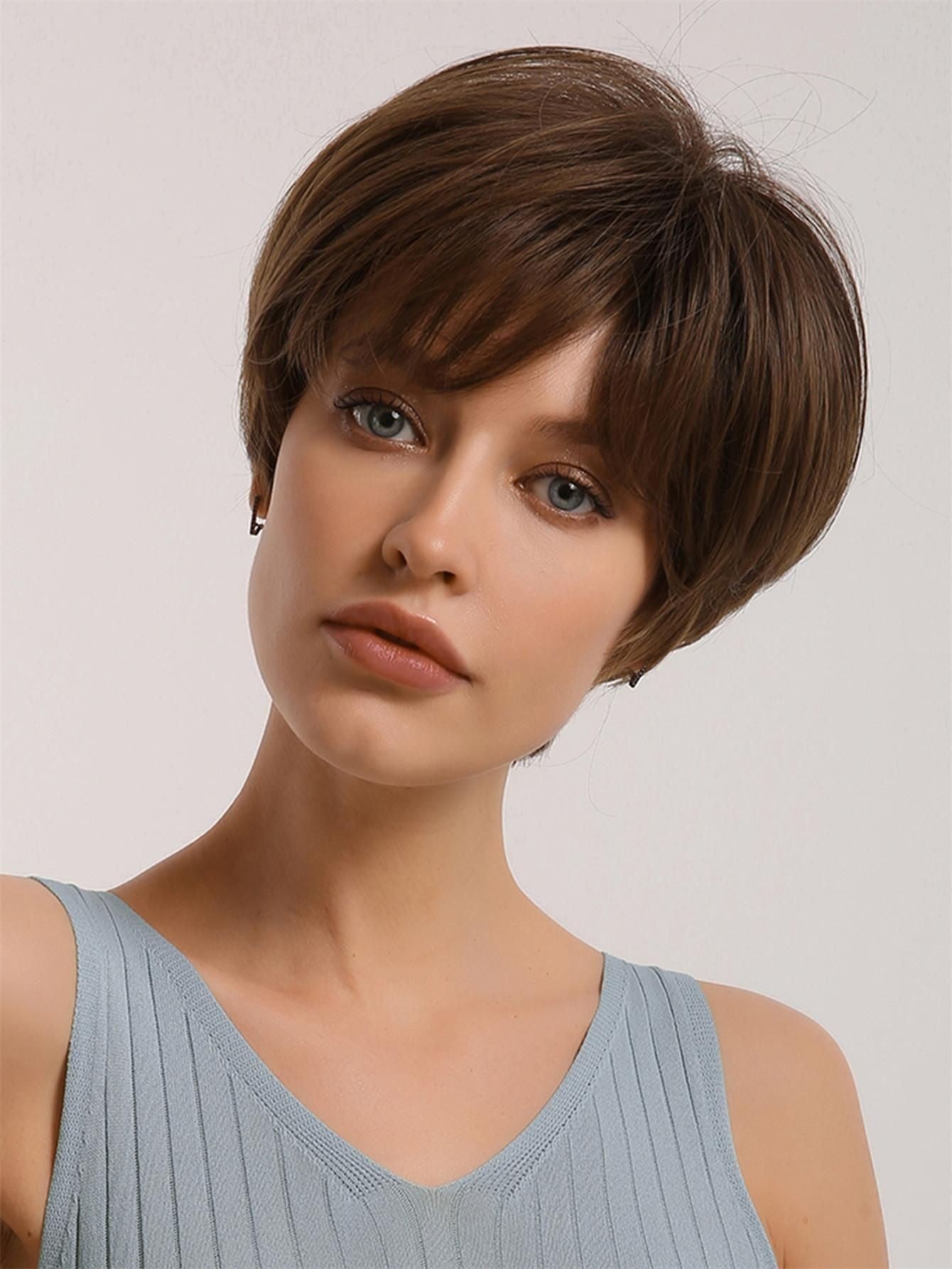 Fashion Female Natural Realistic Age Reducing Wig Short Straight Hair