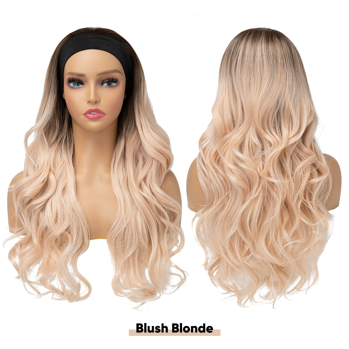 Female Hair Band Turban Big Wave Curly Chemical Fiber Wig Long Curls