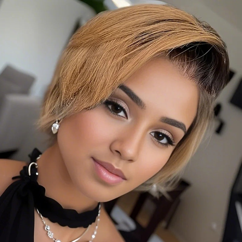 Lace Pixie Cut Short Bob Human Real Hair Wig