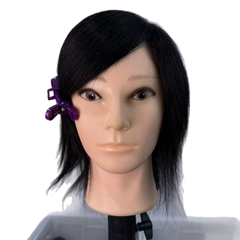 Men's Real Hair Mannequin Head Hairdressing Cutting Apprentice Practice Barber Hand Other Wig
