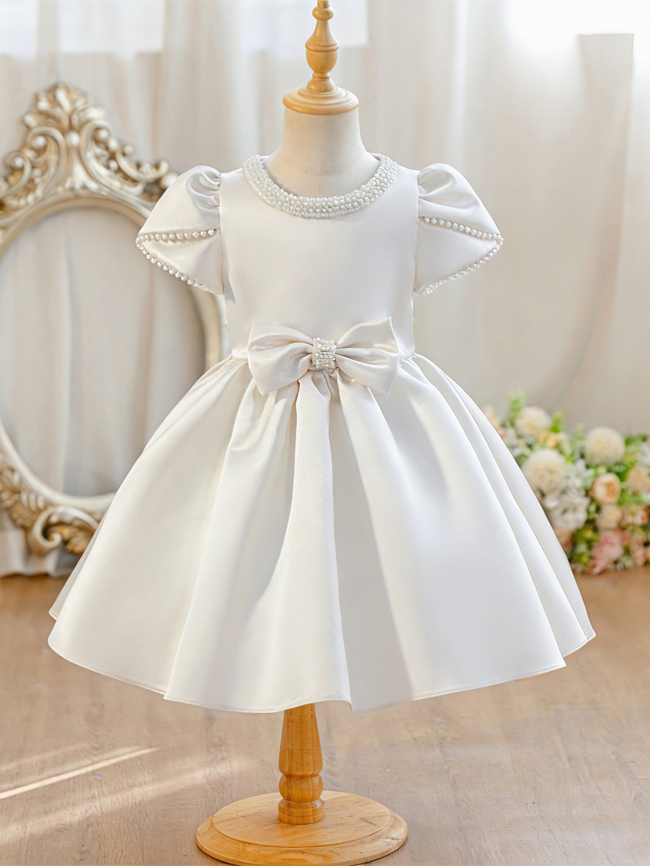 Children's Princess Western Style Little Flower Champagne Birthday Party Children's Dress