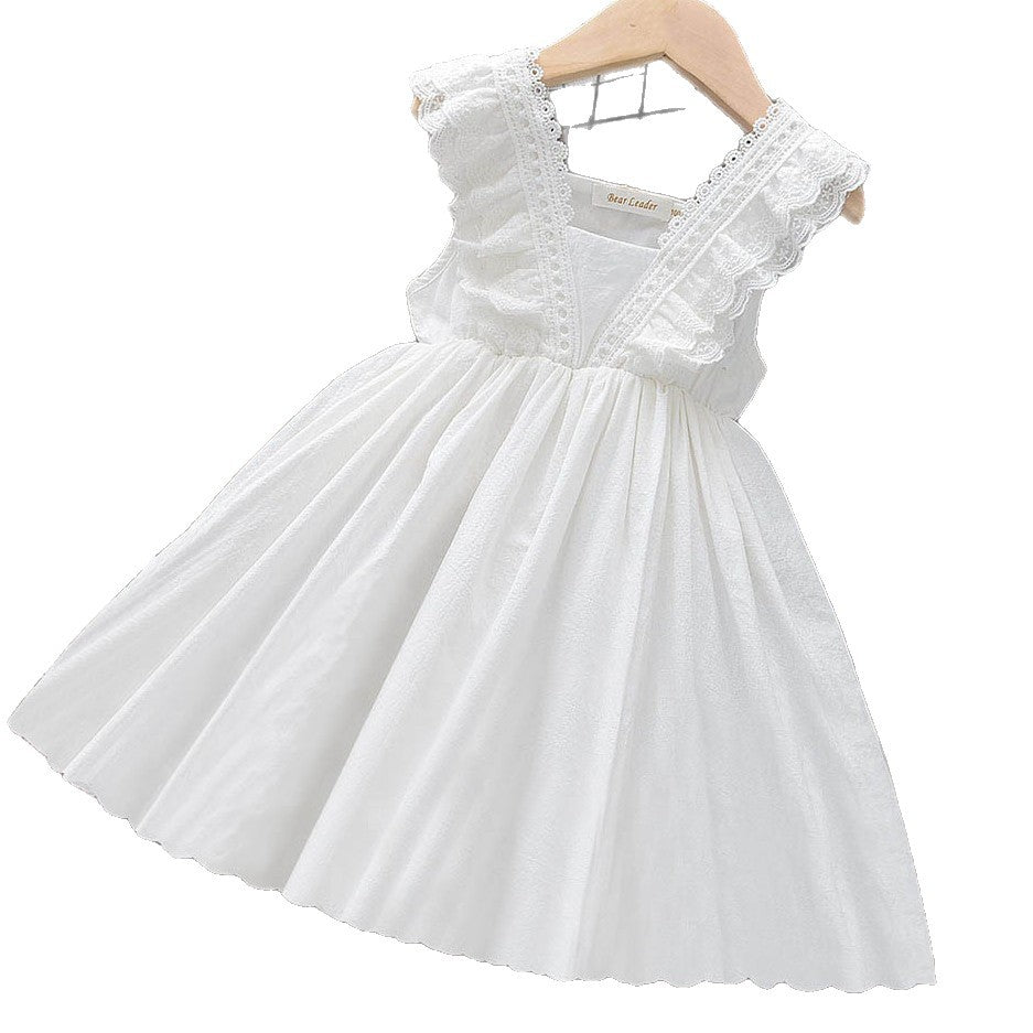 Korean Style Fashionable Lace Summer Thin Vest Children's Dress