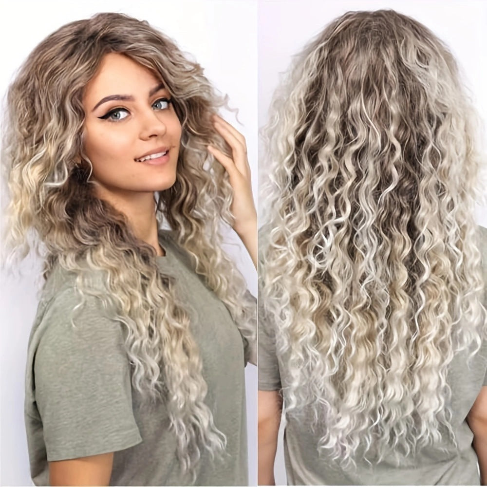 Women's Fluffy Curly Hair African Small Roll Chopsticks Wig Long Curls