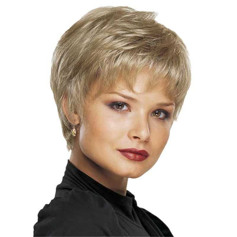 Women's Small Head Cover Black Rose Net Wig Short Curly Hair
