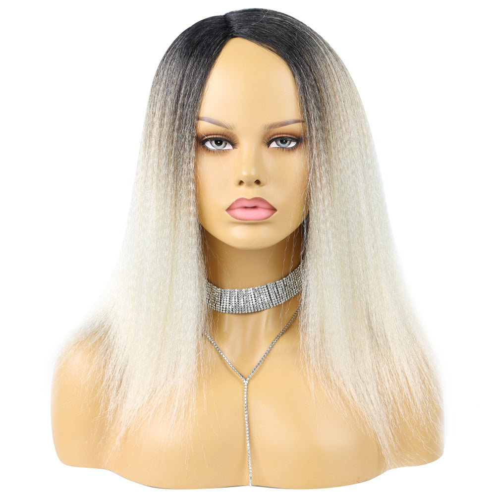 Chemical Fiber Brushed Headgear Curved Mechanism Long Straight Wig