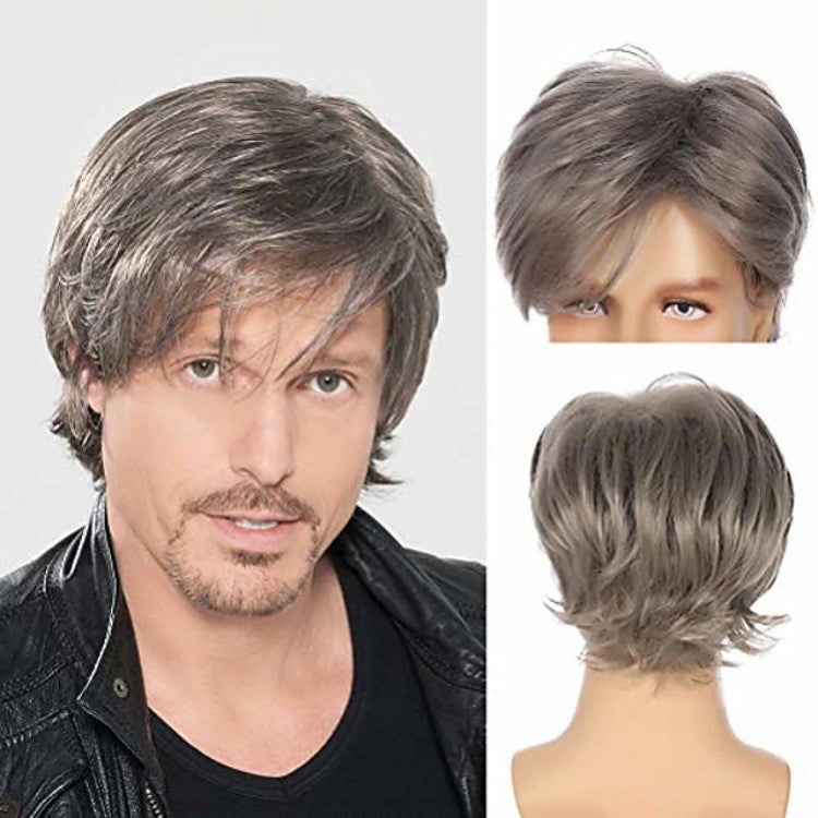Men's Fashion Short Hair Mid-length Back Head Cos Wig