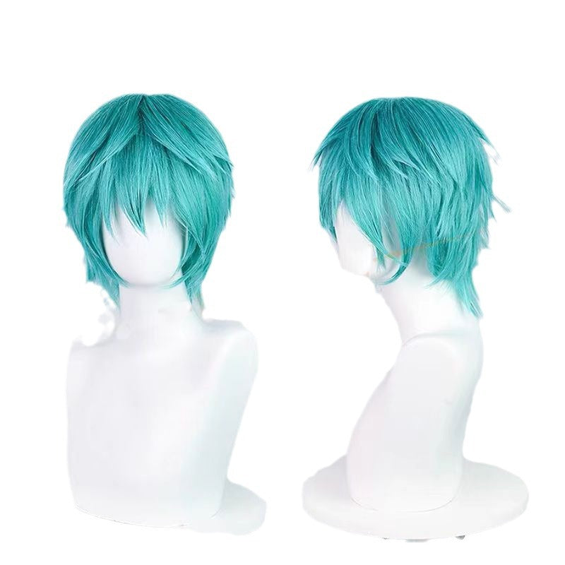 Men's Love War Version Blue Hair Phase One Cos Wig