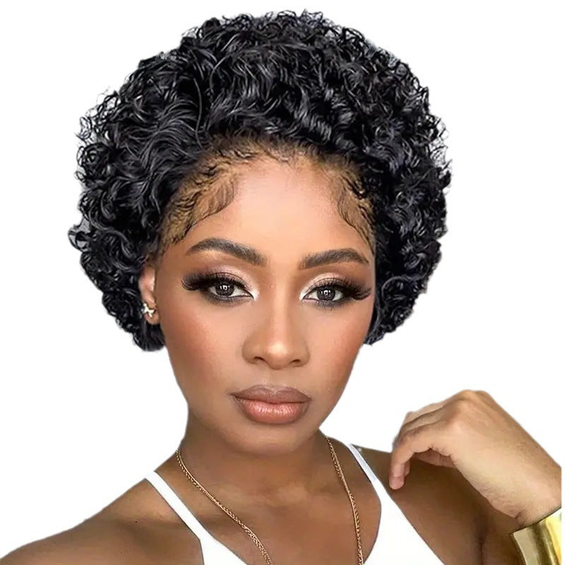 Fashion African Small Volume Natural Fluffy Head Wig Short Curly Hair