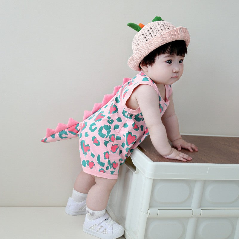 Rabbit Summer Infants Cartoon Cute Shape Sleeveless Leotard Love Full Jumpsuit, Climbing Suit