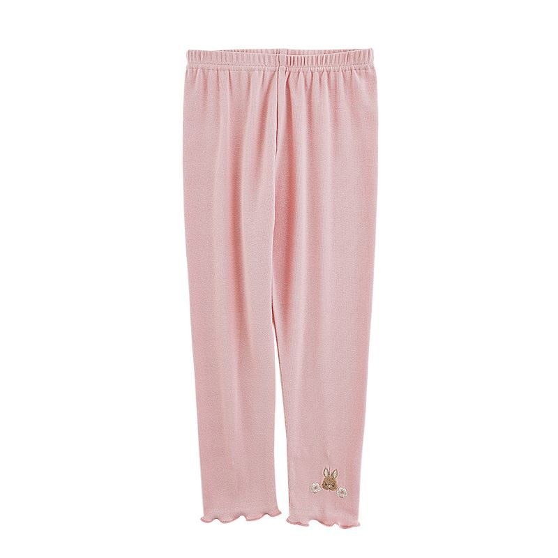 Slim Fit Leggings Summer Sweet Cute Stringy Seedge Embroidered Small Children's Pants