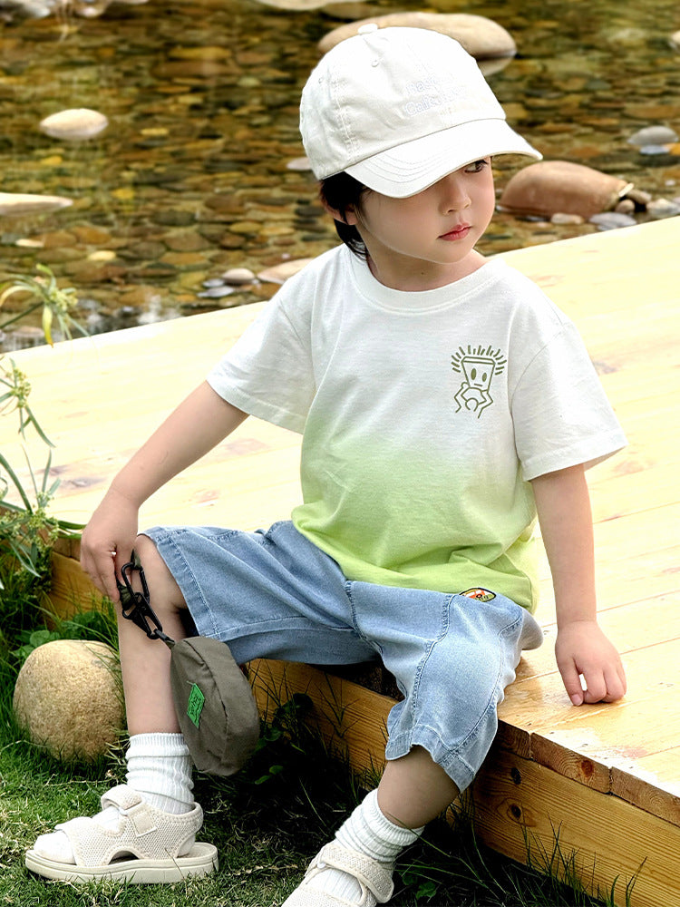 Children's Shorts Summer Thin Cropped Denim Middle Children's Pants