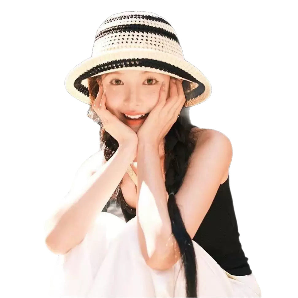 Women's Bucket Hollow Holiday Vacation Big Head Long Straight Wig