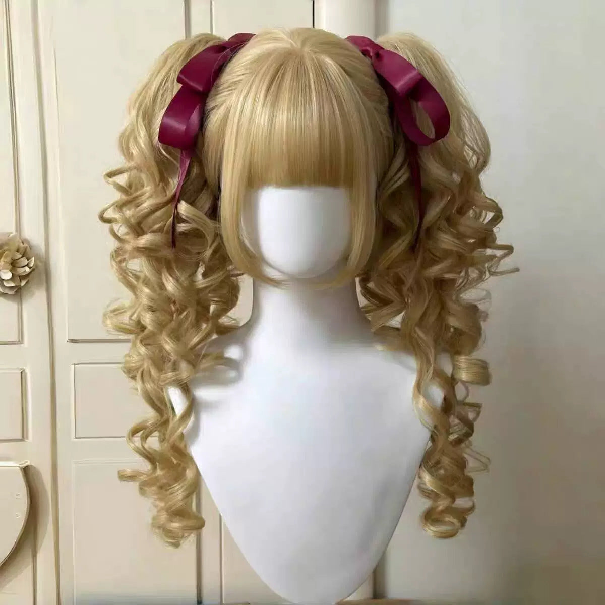 Dark Brown Elegant Vintage Roman Curl Ponytail Pairs Of Fiber Cos Wig
