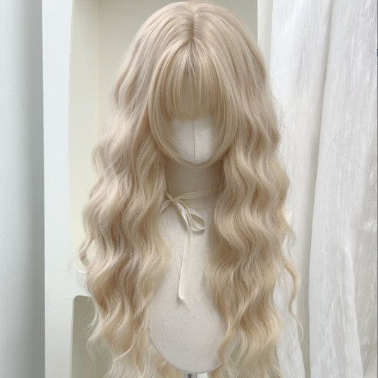 Women's Mori Style Daily High-level Curly Hair Cream Golden Wig Long Curls