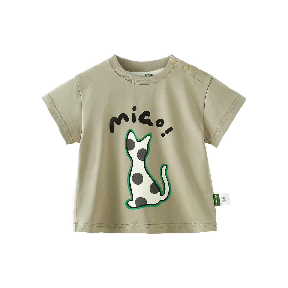 Children's Ceramic Shell Clothing Summer Boys Cute Cartoon Casual Children's T-shirt