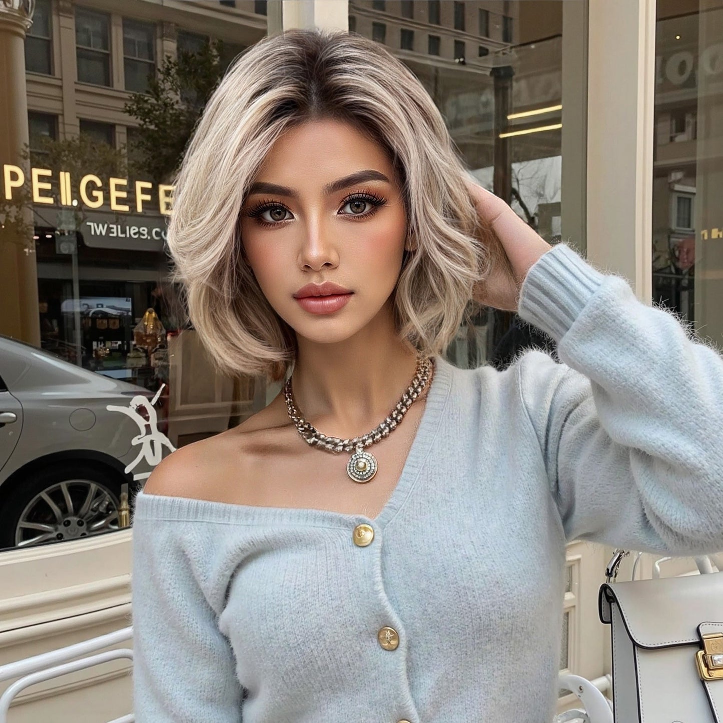 Natural Breathable Summer Fashion High Temperature Resistant Free Wig Short Curly Hair