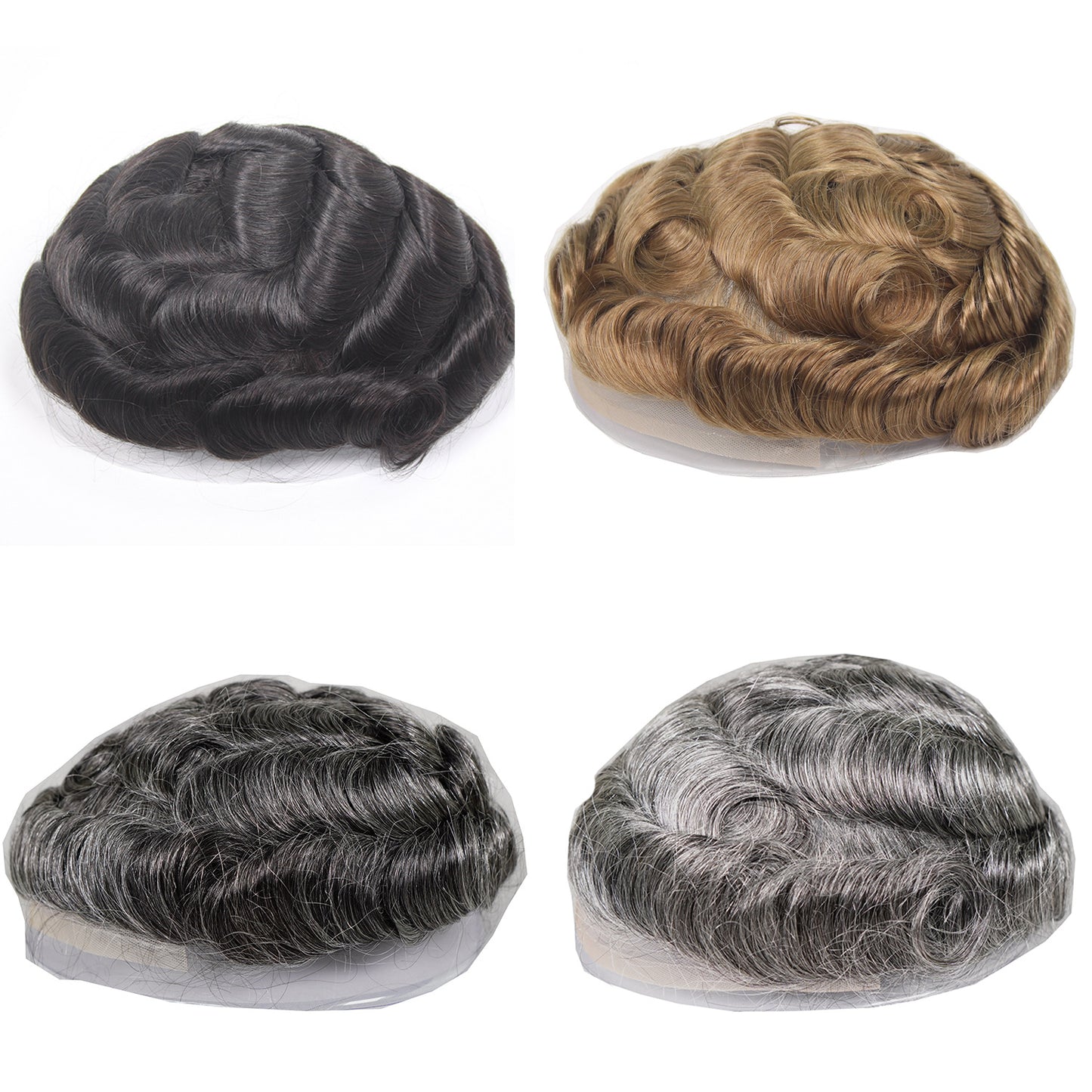 Men's Transparent Hair Piece Real Human Can Be Men's Wig