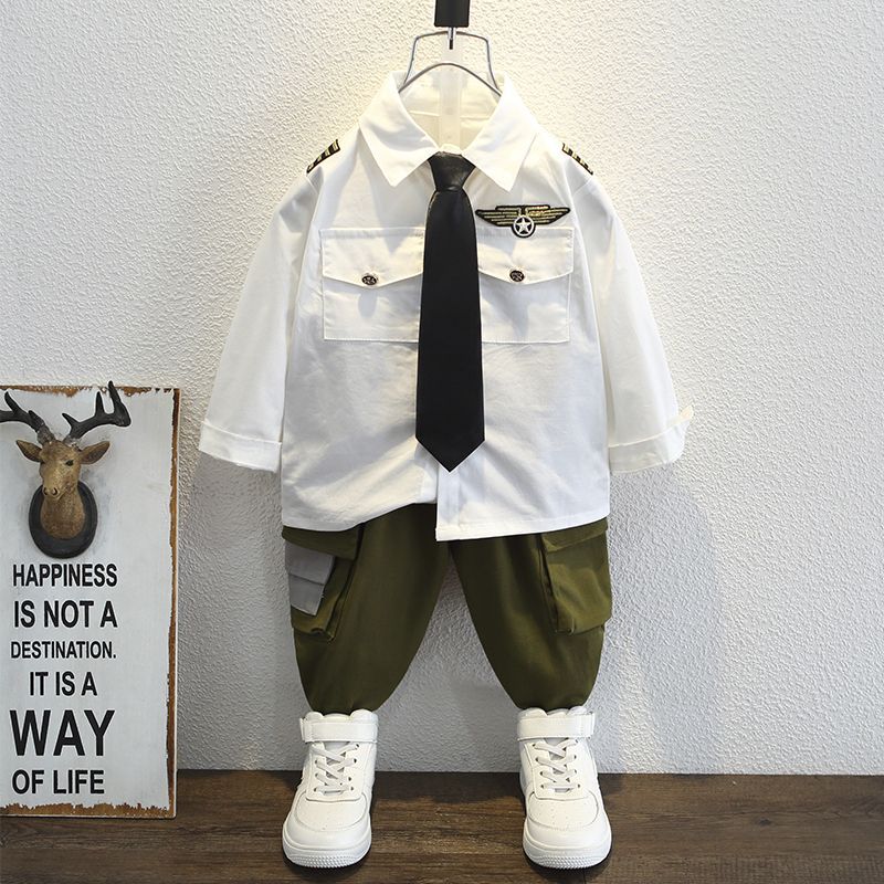 Children's Captain Clothing Fashion T-shirt Summer Clothes Children's Suit