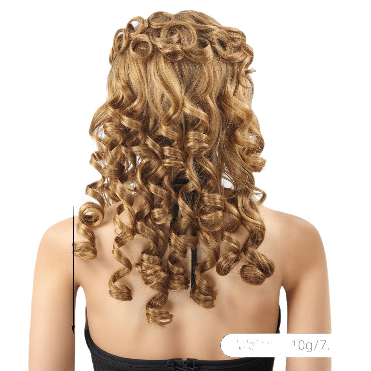 Women's Golden Brown Long Loose Wave Rolls Wig Short Curly Hair