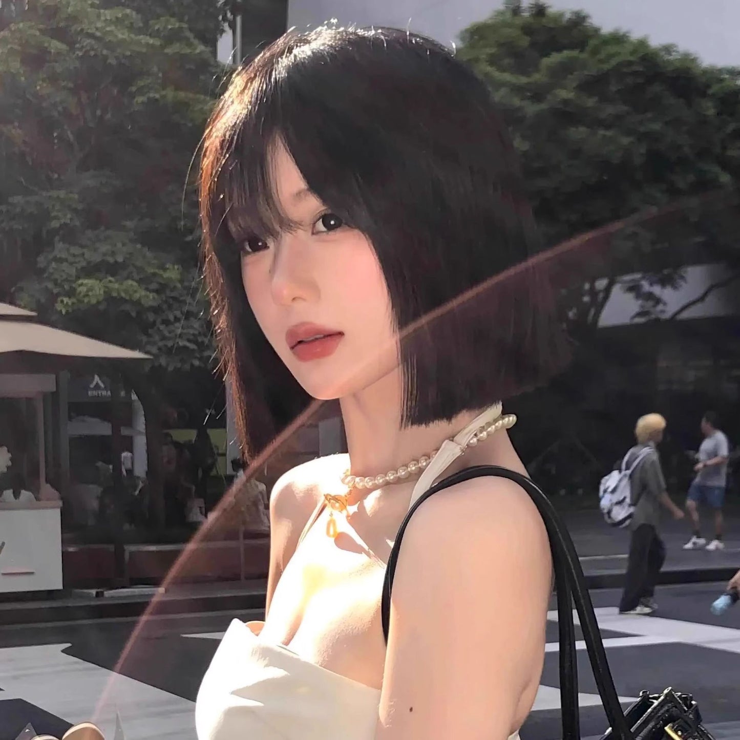 Shop Female Hot Cut Air Bangs Natural Simulation Wig Short Straight Hair