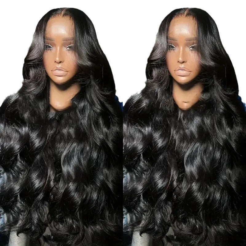Women's Natural Fiber Front Lace Medium Large Wave Wig Long Curls