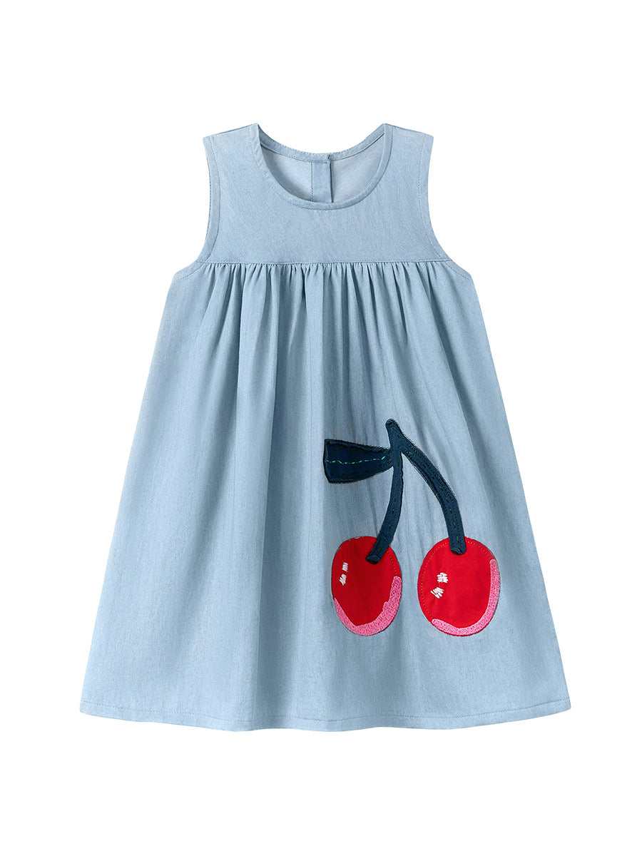 Children's Sleeveless One-piece Summer Denim Skirt Cute Children's Dress