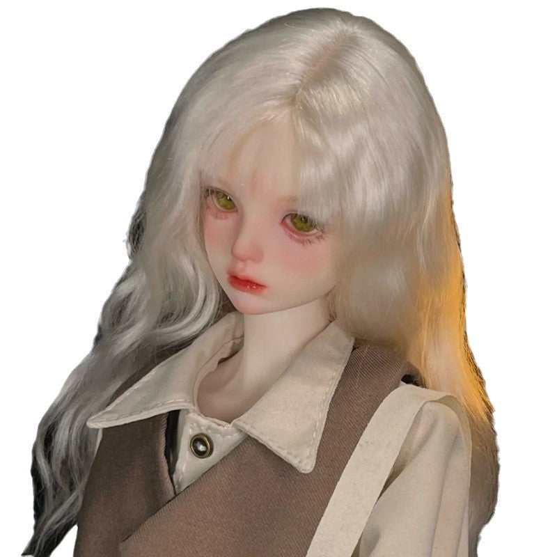 Bluish White Water Ripple Air Fringe Dress Cos Wig