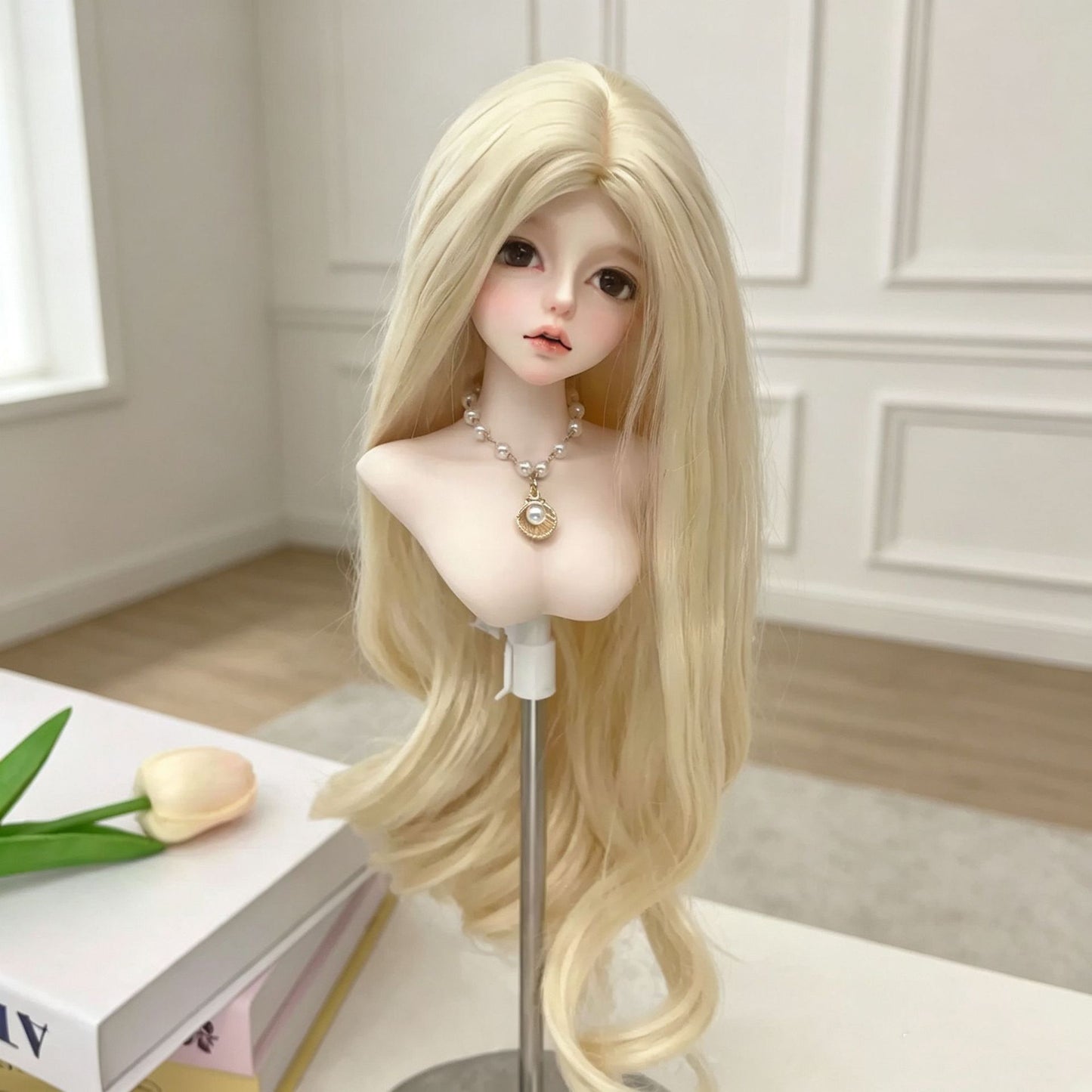 Doll Female Bangs Curly Big Wave Wig Long Curls