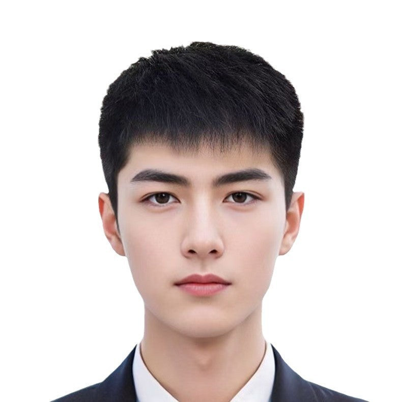 Men's Real Head Cover Fur Inch Fashion Natural Fluffy Men's Wig