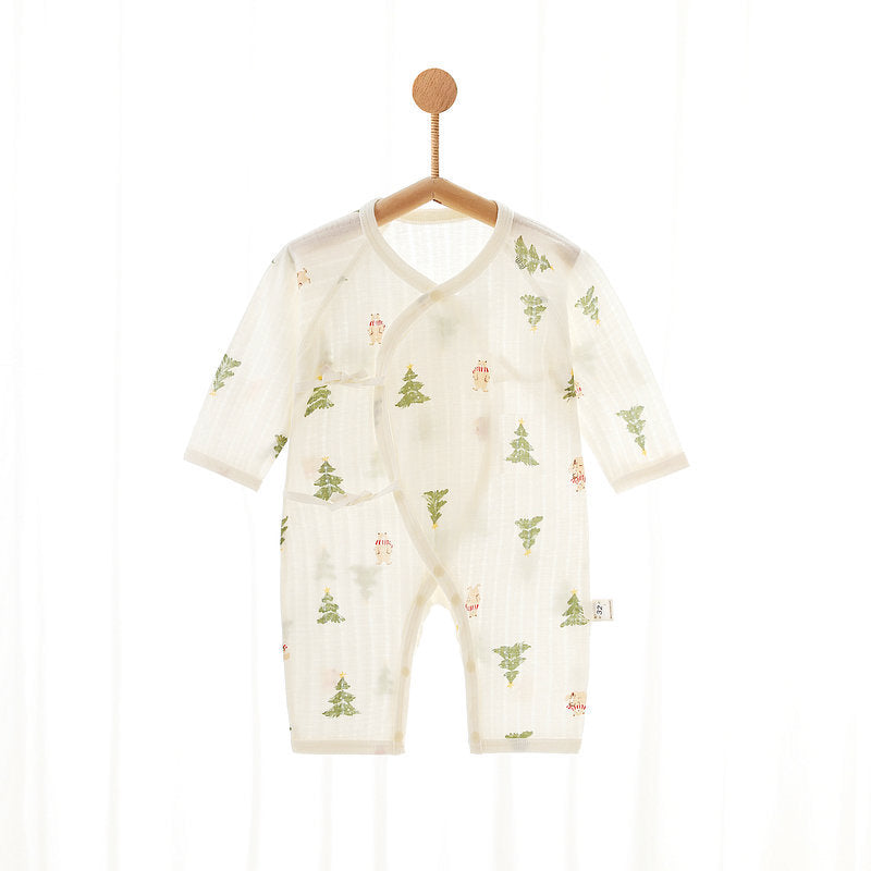 Women's & Men's Summer Cotton Long-sleeved Monk Rompers Thin Romper Jumpsuit, Climbing Suit
