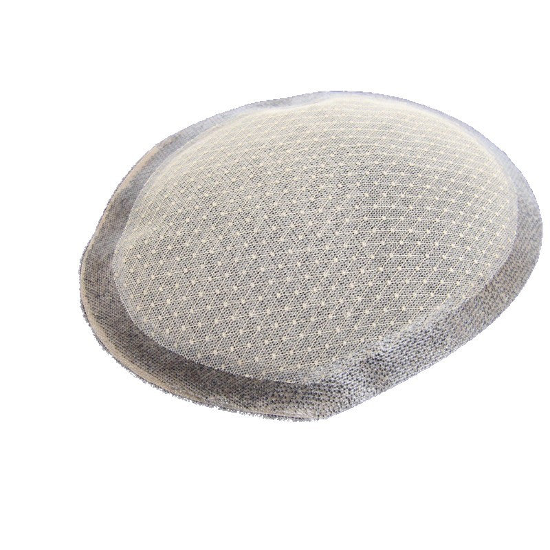 Men's Double Hand Needle Hairpiece Real Hand-woven Rough Head Bald Set Men's Wig