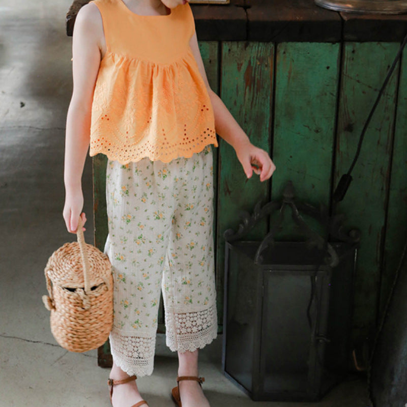 Children's Summer Strawberry Shan Clothing Floral Flower Children's Pants