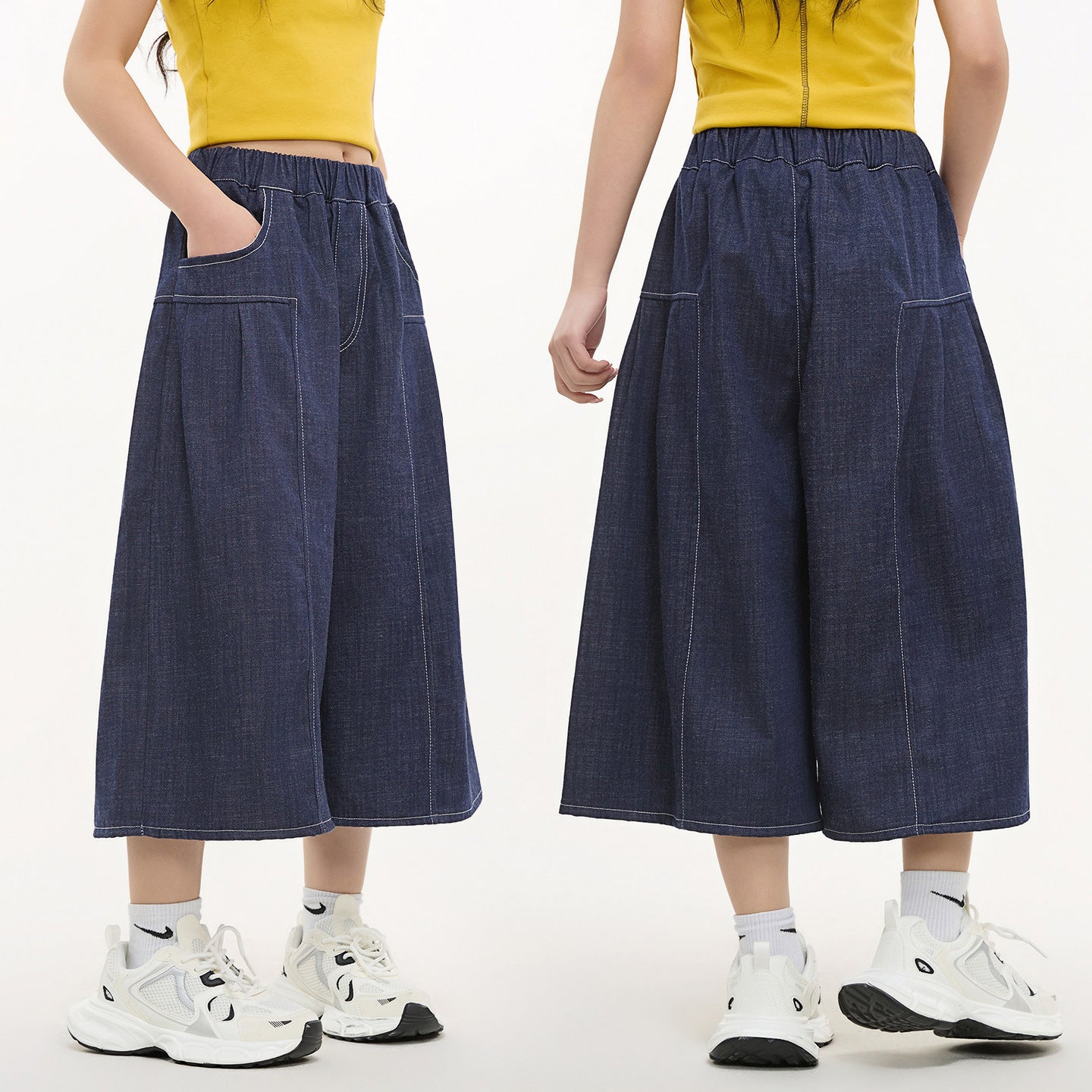 Denim Cropped Summer Clothing Large Size Loose Thin Green Little Children's Pants