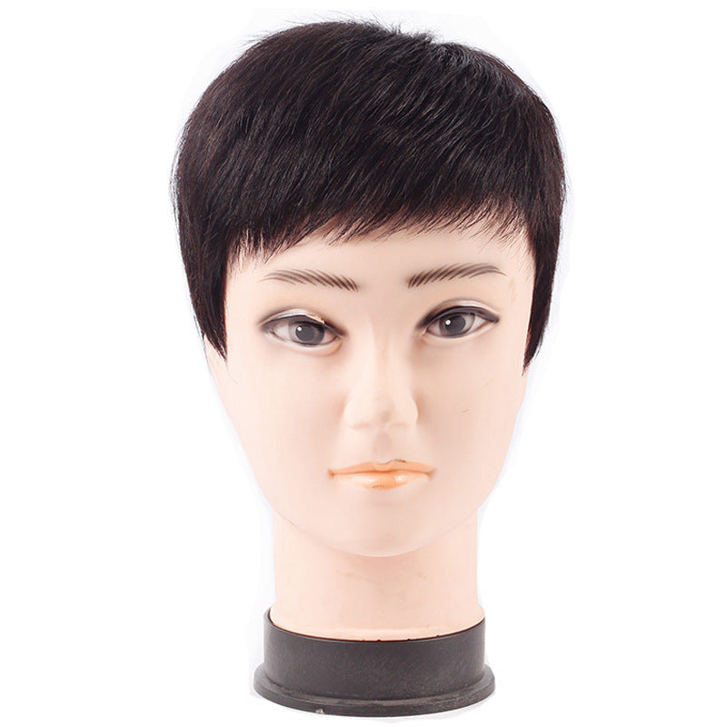 Men's All Real Head Cover Natural Fluffy Breathable Refreshing Styling Men's Wig