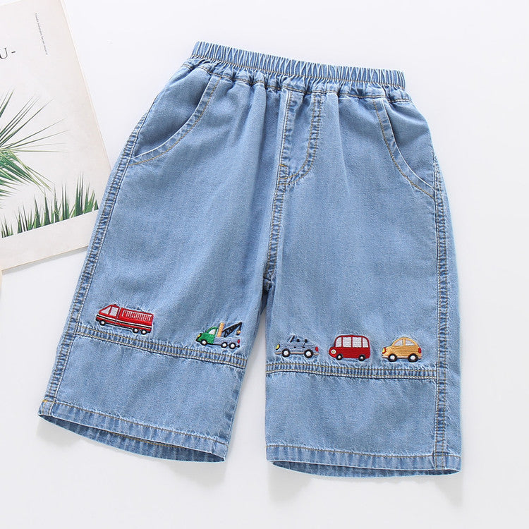 Children's Denim Shorts Cropped Capris Summer Casual Children's Pants