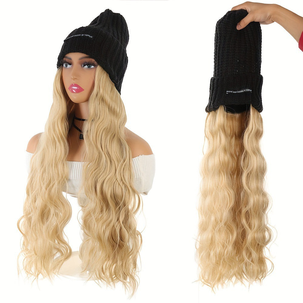 One Female Hair Fashion Casual Knitted Wig Long Curls