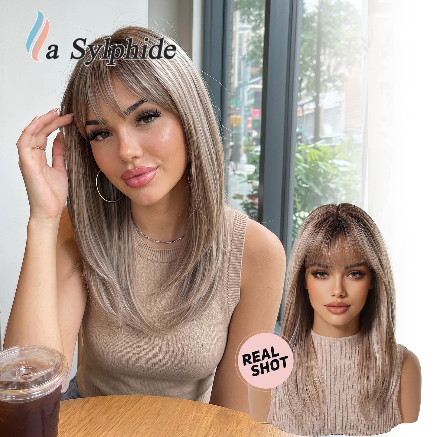 Simulation Fiber Gradient Fashion High Skull Wig Long Curls
