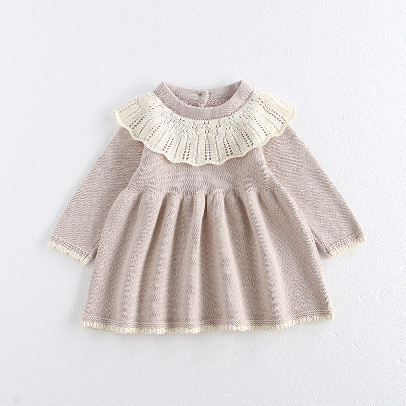 Babies Autumn Clothing Knitted Sweater Princess Fashion Super Cute Children's Dress