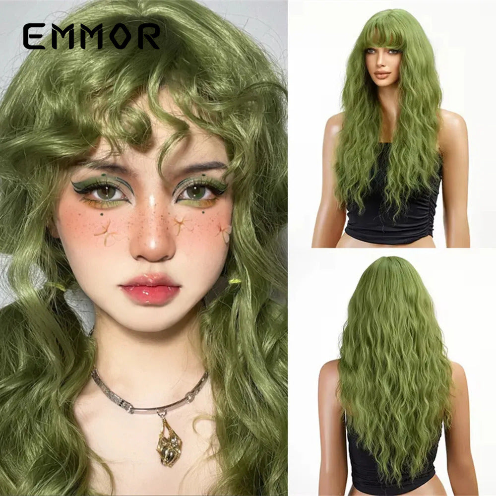 Women's Wool Small Curly Bangs Light Idle Style Wig Long Curls
