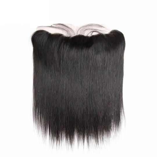 Front Lace Real Human Hair Piece Long Straight Wig
