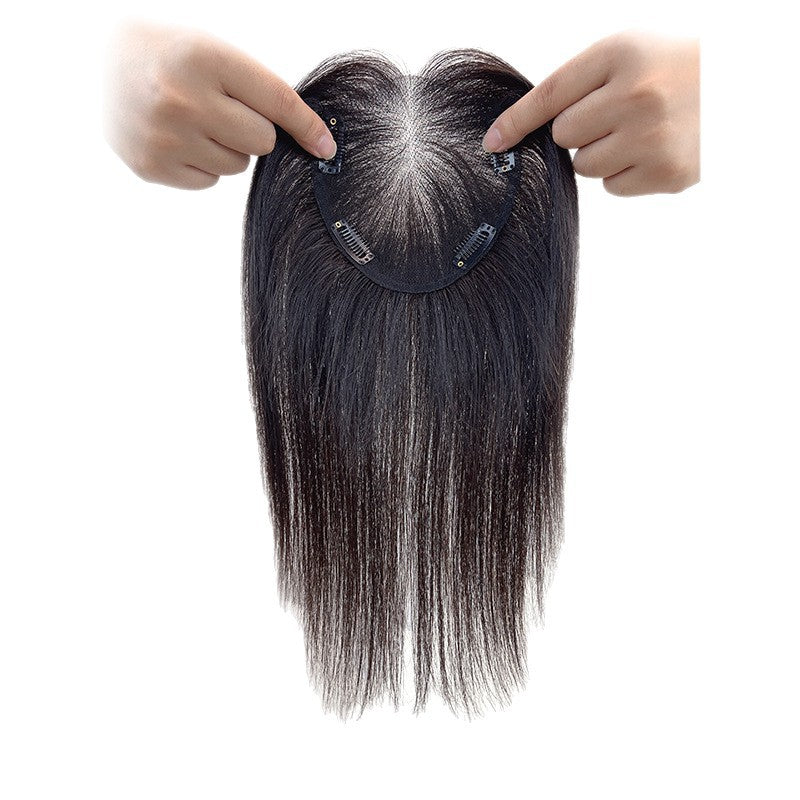 Women's Summer Swiss Net Breathable Hair Supplementing Piece Real High Skull Wig