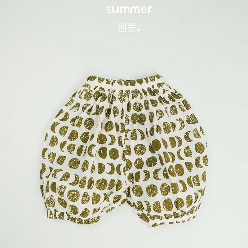 Women's & Men's Shorts Lightweight Printed Pumpkin Retro Pure Cotton Bloomers Summer Children's Pants