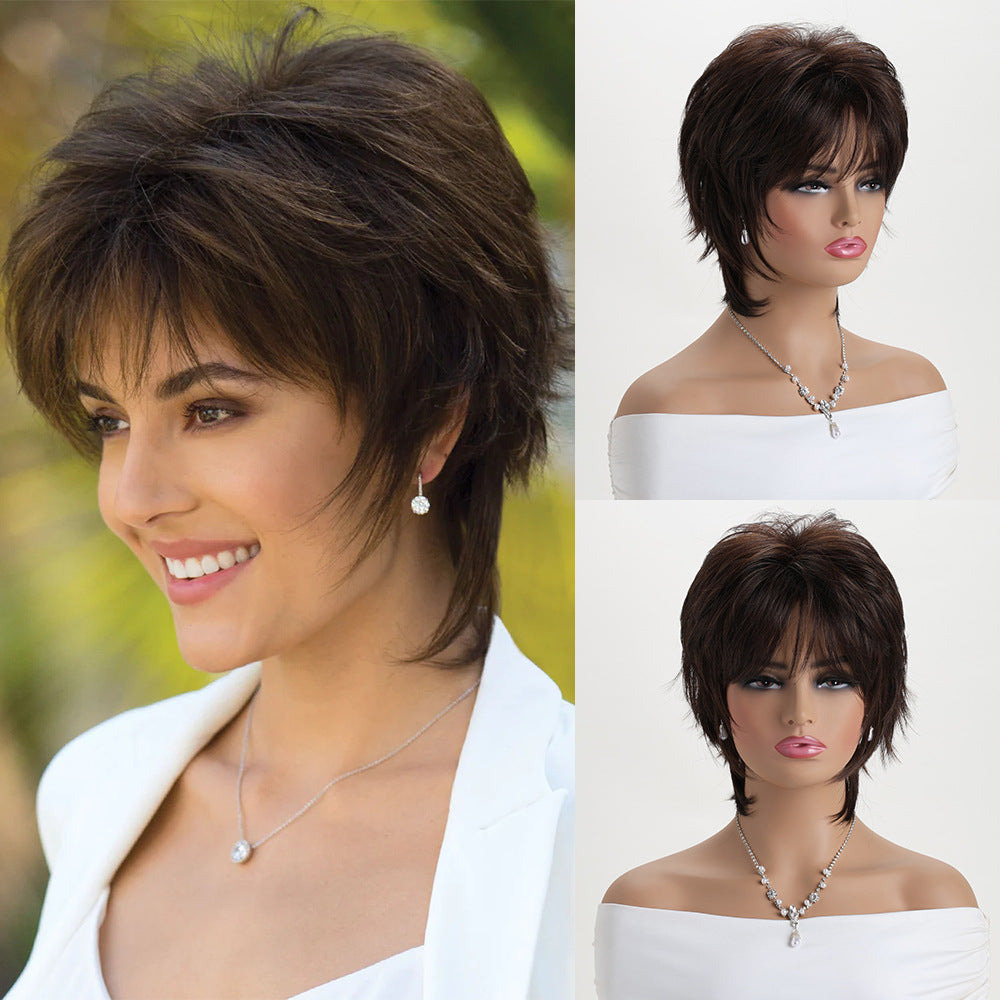 Fashion Realistic Side Bangs Chemical Fiber Wig Short Curly Hair