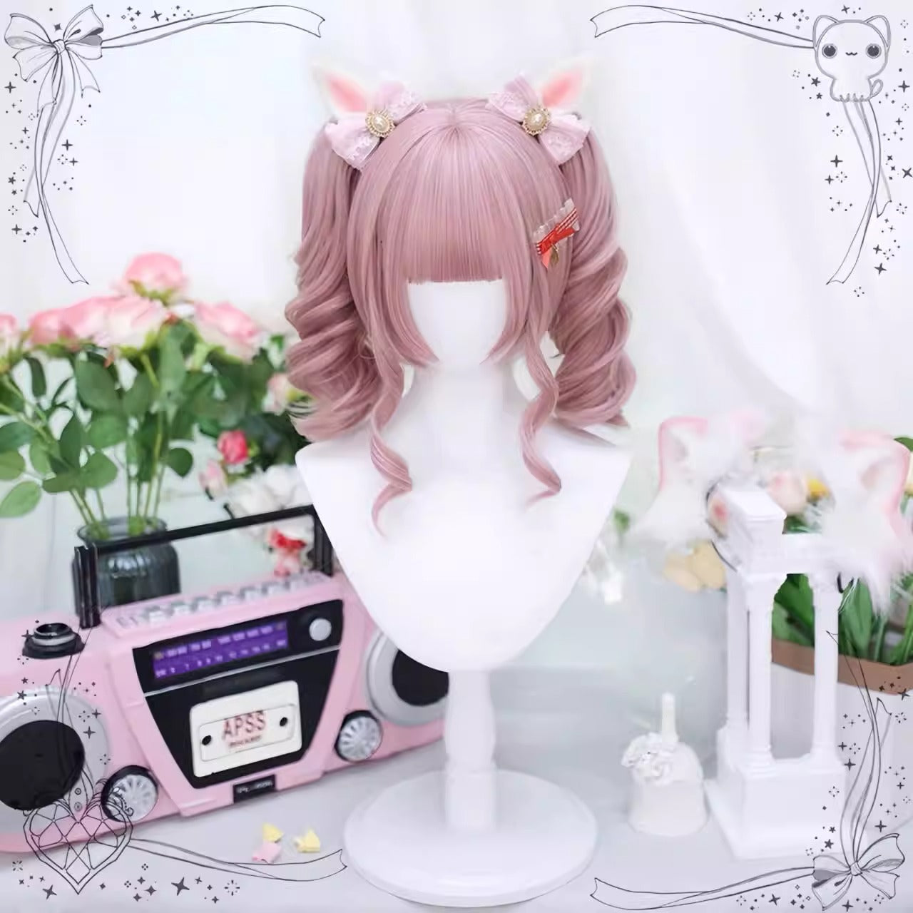 Dream Diary Curly Hair Ancient Early Jaws Clamp Pairs Ponytail Cos Wig