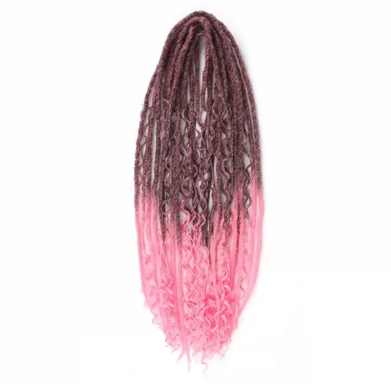 Three-strand Braid Double Tail Rolled Dreadlocks Other Wig