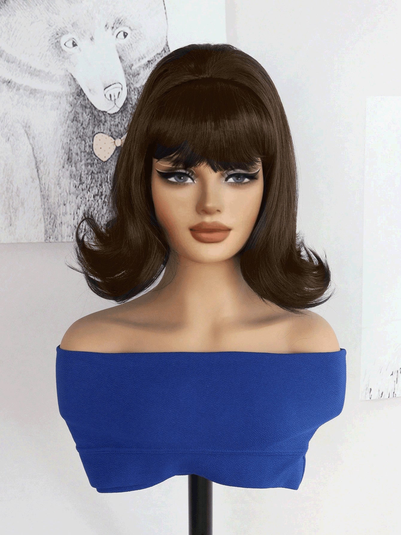 Women's High Skull Top Daily Wear Shape Wig Short Curly Hair