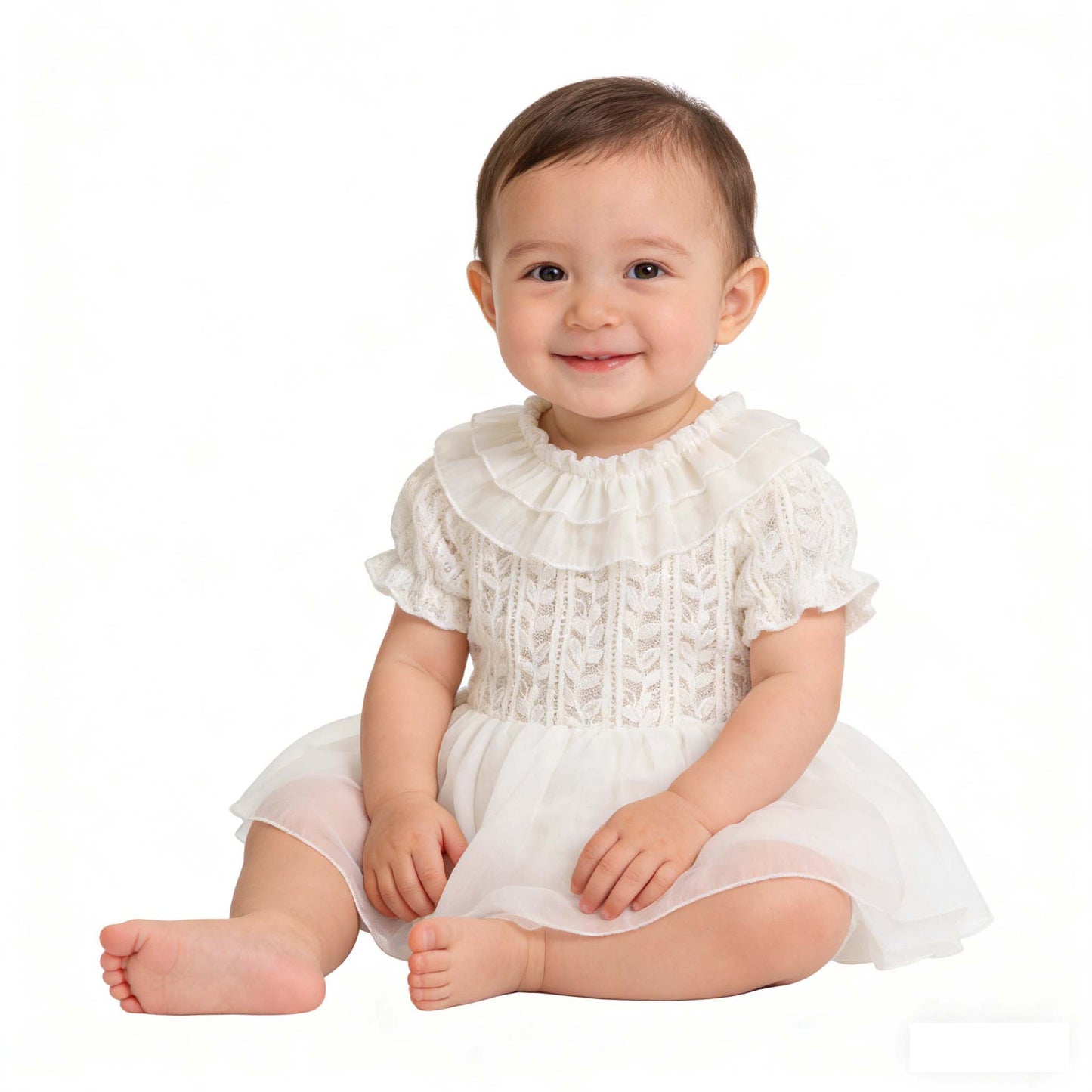 Head Summer Bloomer With Skirt White Willow Leaf Lace Princess Children's Dress